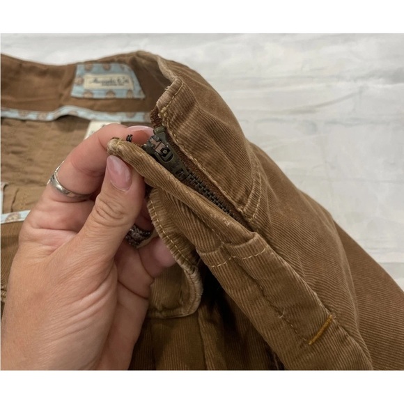 Abercrombie & Fitch Vtg RARE Y2K Mini Pleated Brown corduroy Preppy Mini Skirt 6 - Picture 8 of 14